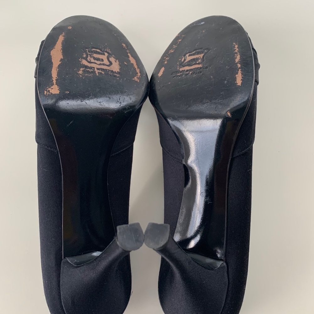 Stuart Weizmann Black Satin Heels - image 5
